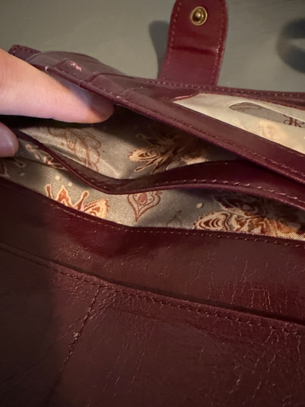 HOBO Dark maroon Leather Wallet Organizer - Picture 6 of 9